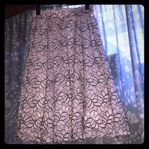 White and black work skirt